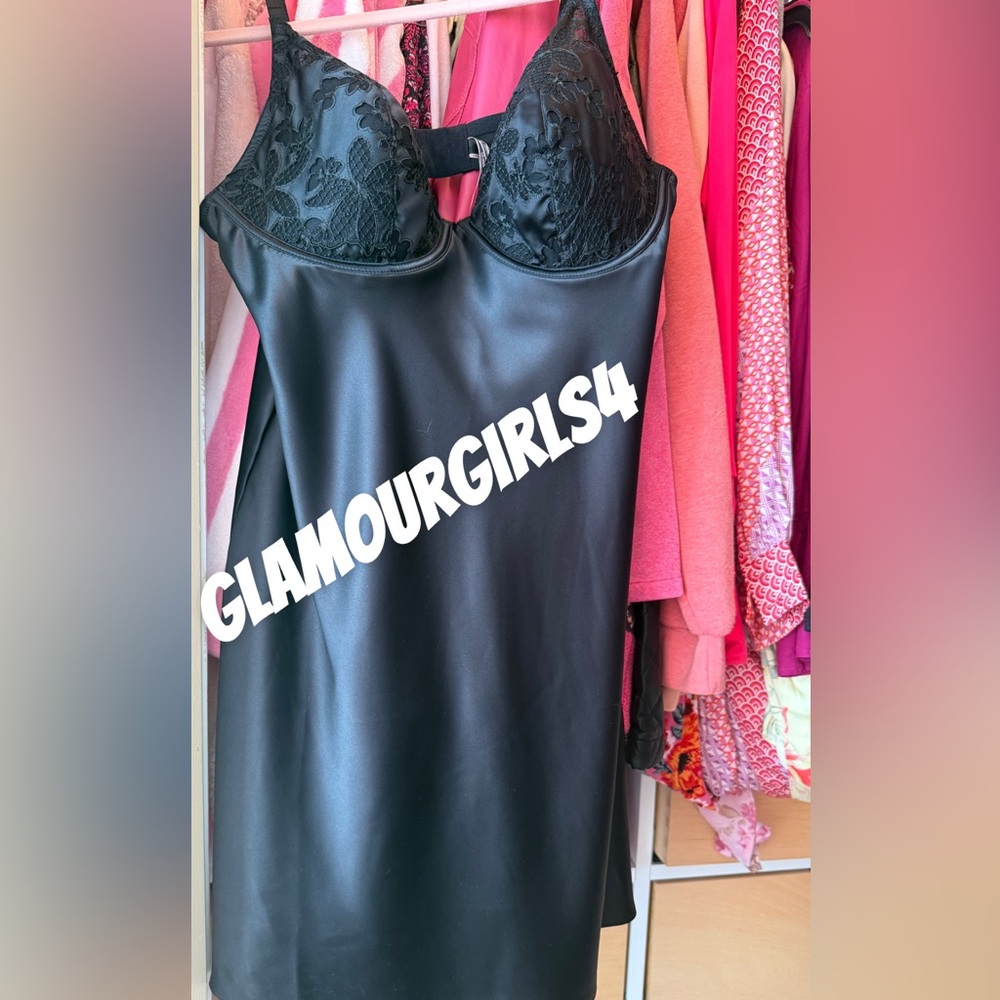 Black squins slip dress Size XL NWT